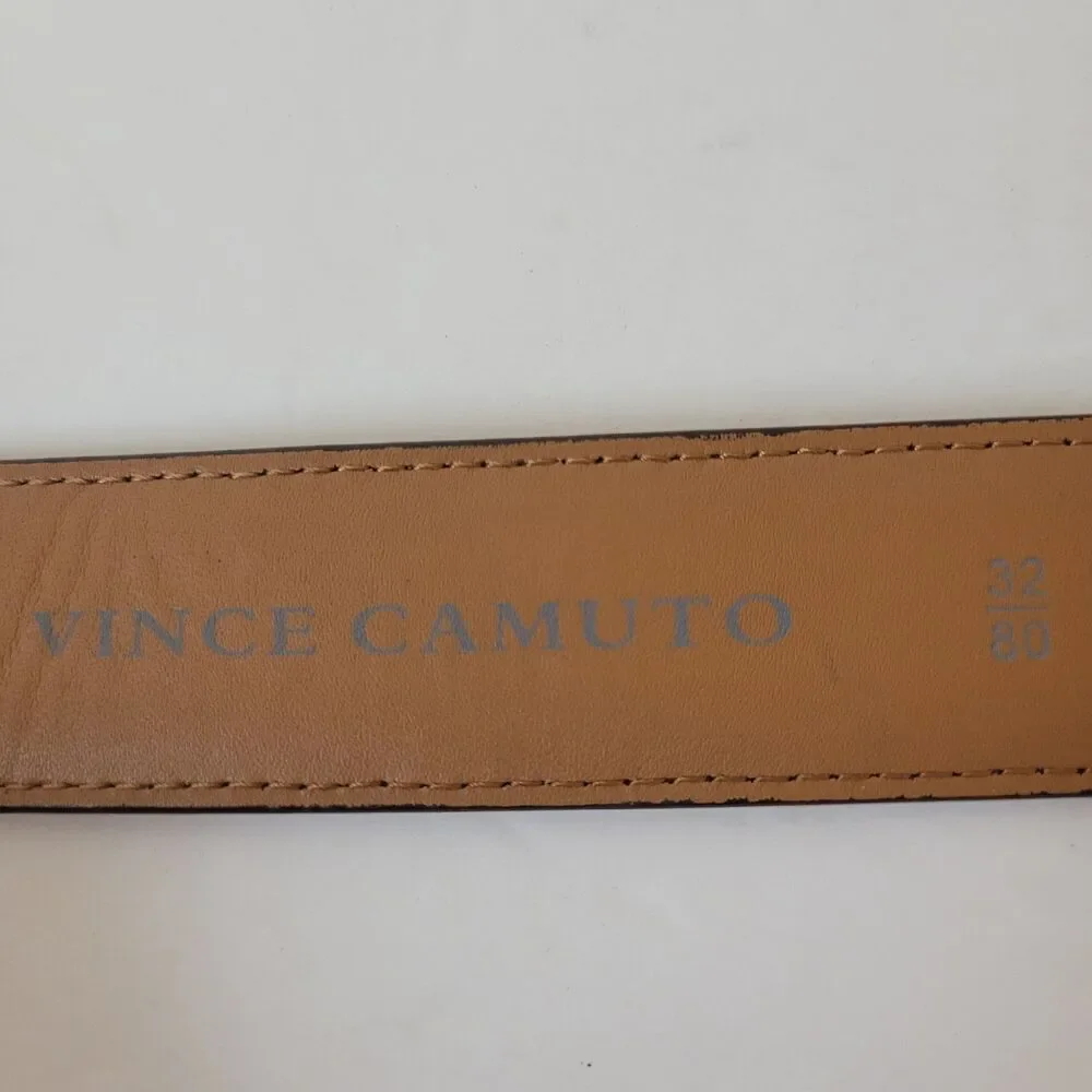Vince Camuto Leather Brown Classic Size 32 Mens Belt